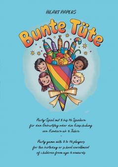 Bunte Tüte Party-Spiel mit 8 bis 16 Spielern für den Geburtstag oder die Einschulung von Kindern ab 6 Jahre - Party game with 8 to 16 players for the birthday or school enrollment of children from age 6 onwards