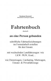 KFZ Fahrtenbuch & Fahrtaufzeichnung Carsharing/Mietwagen