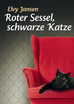 Roter Sessel schwarze Katze