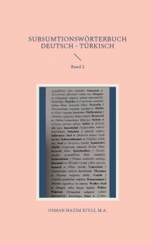 Subsumtionswörterbuch Deutsch - Türkisch