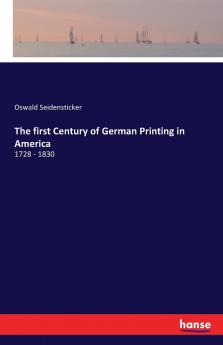 The first Century of German Printing in America