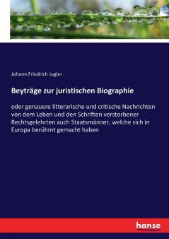 Beyträge zur juristischen Biographie