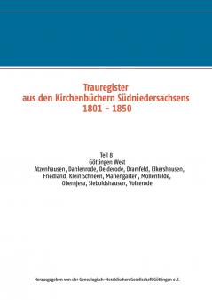 Trauregister aus den Kirchenbüchern Südniedersachsens 1801 - 1850