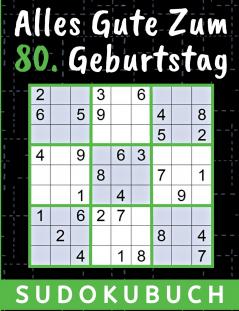 80 Geburtstag Geschenk | Alles Gute zum 80. Geburtstag - Sudoku