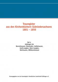 Trauregister aus Kirchenbüchern Südniedersachsens 1801 - 1850