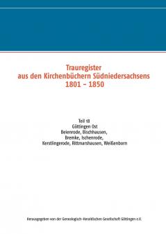Trauregister aus den Kirchenbüchern Südniedersachsens 1801 - 1850