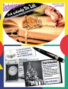 Geschenkgutscheine ICH SCHENKE DIR ZEIT - Geburtstag Weihnachten Muttertag Hochzeitstag oder einfach nur so...