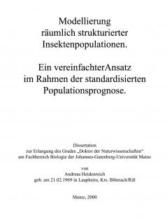 Modellierung räumlich strukturierter Insektenpopulationen