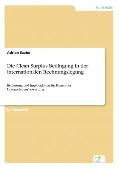 Die Clean Surplus Bedingung in der internationalen Rechnungslegung