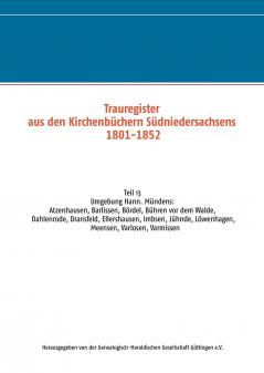 Trauregister aus den Kirchenbüchern Südniedersachsens 1801-1852