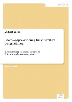 Emissionspreisfindung für innovative Unternehmen