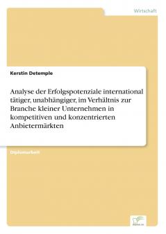 Analyse der Erfolgspotenziale international tätiger unabhängiger im Verhältnis zur Branche kleiner Unternehmen in kompetitiven und konzentrierten Anbietermärkten