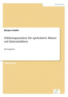 Erklärungsansätze für spekulative Blasen auf Aktienmärkten