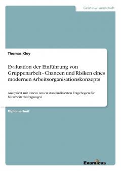 Evaluation der Einführung von Gruppenarbeit - Chancen und Risiken eines modernen Arbeitsorganisationskonzepts