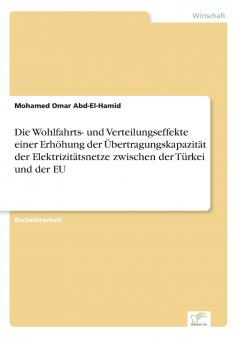 Die Wohlfahrts- und Verteilungseffekte einer Erhöhung der Übertragungskapazität der Elektrizitätsnetze zwischen der Türkei und der EU