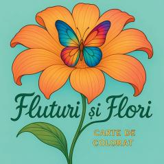 Fluturi și flori - Carte de colorat