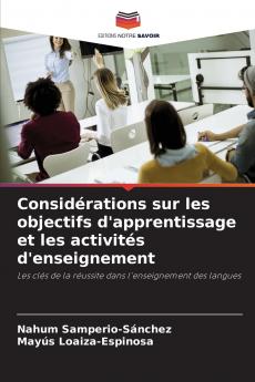 Considérations sur les objectifs d'apprentissage et les activités d'enseignement
