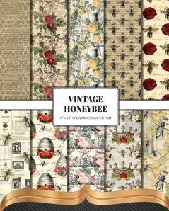 Vintage Honey Bee Scrapbook Paper
