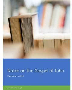 Notes on the Gospel of John