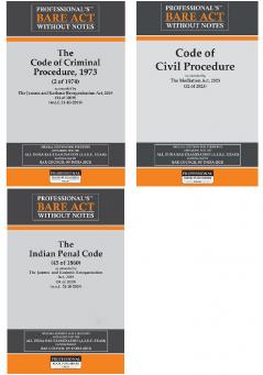 Combo Of 3 Latest Bare Act - The Code Of Criminal Procedure 1973 The Code Of Civil Procedure 1908 And The Indian Penal Code With State Amendments And Short Comments