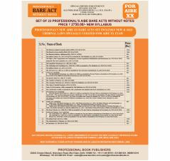 NEW SYLLABUS PROFESSIONAL'S AIBE 23 Bare Acts set without Notes Set of 23 Books Combo as per Bar Council of India Guidelines covering New Criminal Laws and Old Criminal Laws/ Latest amendments- Value Edition containing old and new Criminal Laws