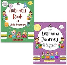 Set of 2 Books - Activity Book of Little Learners and My Learning Journey - Early Learning Activity Books for 2+ Years Kids