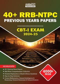 40+ RRB NTPC Previous Year Papers CBT - I Exam 2024-25 with 4000+ MCQs (English Printed Edition)
