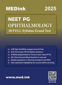 NEET PG Ophthalmology 20 Grand Test 2025 Edition