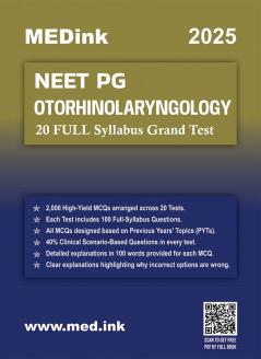 NEET PG Otorhinolaryngology 20 Grand Test 2025 Edition