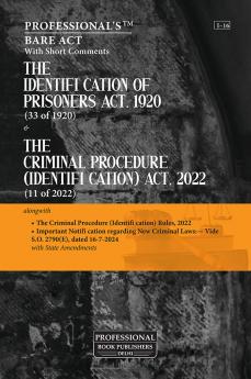 Identification of Prisoners Act 1920 with State Amendments