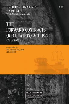 Forward Contracts (Regulation) Act 1952 as amended by Finance Act 2015
