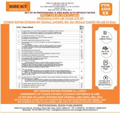 PROFESSIONAL'S NEW SYLLABUS ECONOMY EDITION Bare Acts without Notes for AIBE as per BCI Guidelines- New & Updated Set of 20 Books covering latest amendments like Constitution Jan Vishwas Mediation Data Protection includes New Criminal Laws (BNSS BNS BSA)