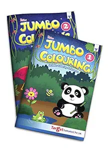 Jumbo Colouring Book for Kids Age 3+ years | Copy Coloring Book for Children with Color Reference Guide | A3 Size Colour Book for Kids | Level 1 & 2 | Set of 2