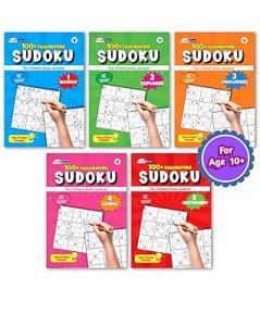 Sudoku Book Set - 500+ Puzzles with QR Code Answers Pack of 5 | Brain Game Activity Book for Teens & Adults Age 10+ Years | Levels: Warm-Up Explorer Genius Challenger Mastermind