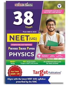 38 Years NEET Previous Year Solved Question Papers Physics PYQs | NEET UG Chapterwise Topicwise Solutions for 2026 Exam | 1800+ MCQs with Answer Key & Graphical Analysis | NMC Latest Syllabus
