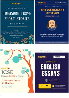Exam18 ICSE Combo: English Treasure Trove Ultimate Guide to Poems Short Stories English Essays and Merchant of Venice Guide for Class 9 & 10 (2021-2022 Edition) (Set of 4 books)