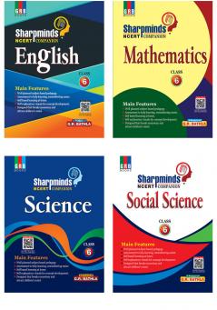 G.R Bathla Combo: Sharpminds English Mathematics Science and Social Science for Class 6 (Set of 4 books)