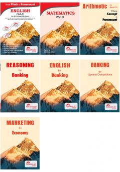 Paramount Banking exam combo Pack| Maths- Data interpretation  Plinth to Paramount English (Vol.1) English (Vol.2) Arithmetic Banking and Marketing for economy (English Edition) [Set of 7 books]