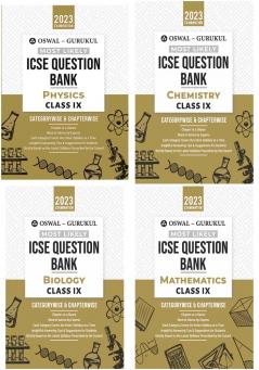 Oswal-Gurukul Most Likely ICSE Question Bank Class 9 Bundles (Set of 4) : Physics Chemistry Maths & Biology for Exam 2023