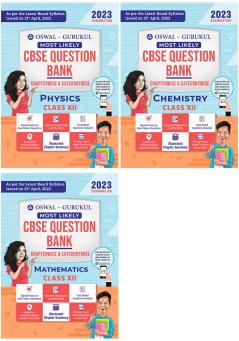 Oswal-Gurukul Most Likely CBSE Question Bank Class 12 Bundles (Set of 3) : Physics Chemistry & Maths for Exam 2023