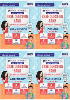 Oswal-Gurukul Most Likely CBSE Question Bank Class 12 Bundles (Set of 4) : Physics Chemistry Maths & English for Exam 2023