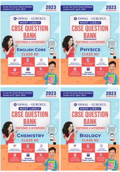 Oswal-Gurukul Most Likely CBSE Question Bank Class 12 Bundles (Set of 4) : Physics Chemistry Biology & English for Exam 2023