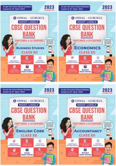 Oswal-Gurukul Most Likely CBSE Question Bank Class 12 Bundles (Set of 4) : Accountancy Economics Business Studies & English for Exam 2023