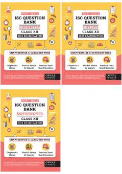 Most Likely ISC Science Stream PCM Question Bank Class 12 Bundles (Set of 3) : Physics Chemistry & Maths for Exam 2024