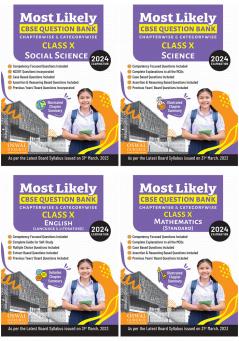 Most Likely CBSE Question Bank Class 10 Bundles (Set of 4) : Maths Science Social Science & English for Exam 2024