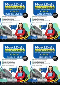 Most Likely CBSE Question Bank Class 11 Bundles (Set of 4) : Accountancy Economics Business Studies & English for Exam 2024
