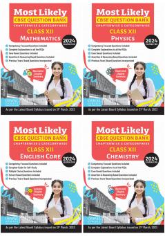Most Likely CBSE Question Bank Class 12 Bundles (Set of 4) : Physics Chemistry Maths & English for Exam 2024