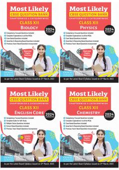 Most Likely CBSE Question Bank Class 12 Bundles (Set of 4) : Physics Chemistry Biology & English for Exam 2024
