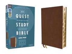 NIV QUEST STUDY BIBLE LARGE PRINT LEATHERSOFT BROWN THU