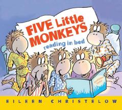 FIVE LITTLE MONKEYS READING IN BED